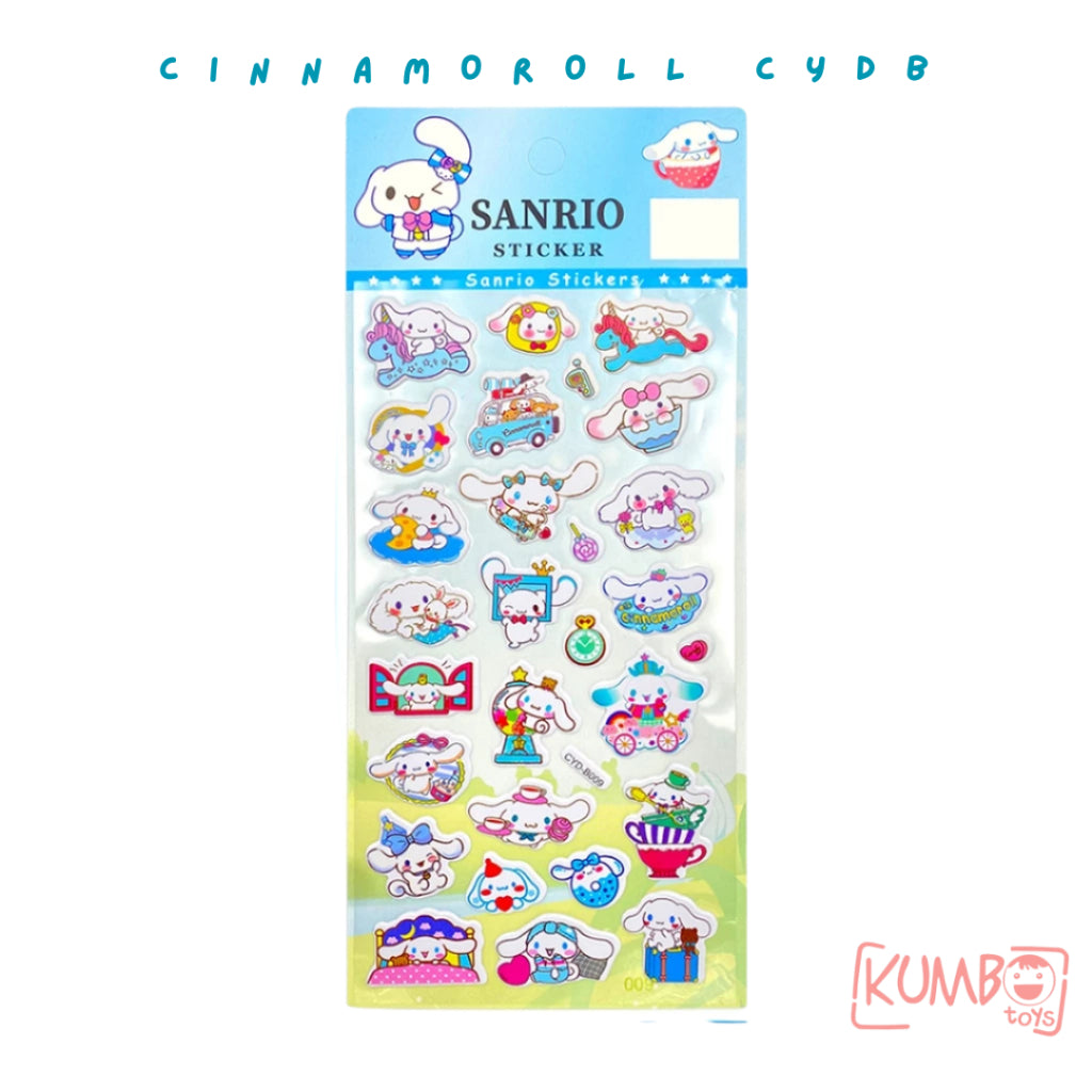 Mainan Edukasi Anak Sticker 3D Timbul Karakter SANRIO Mix Panjang Kuromi Melody Cinnamoroll