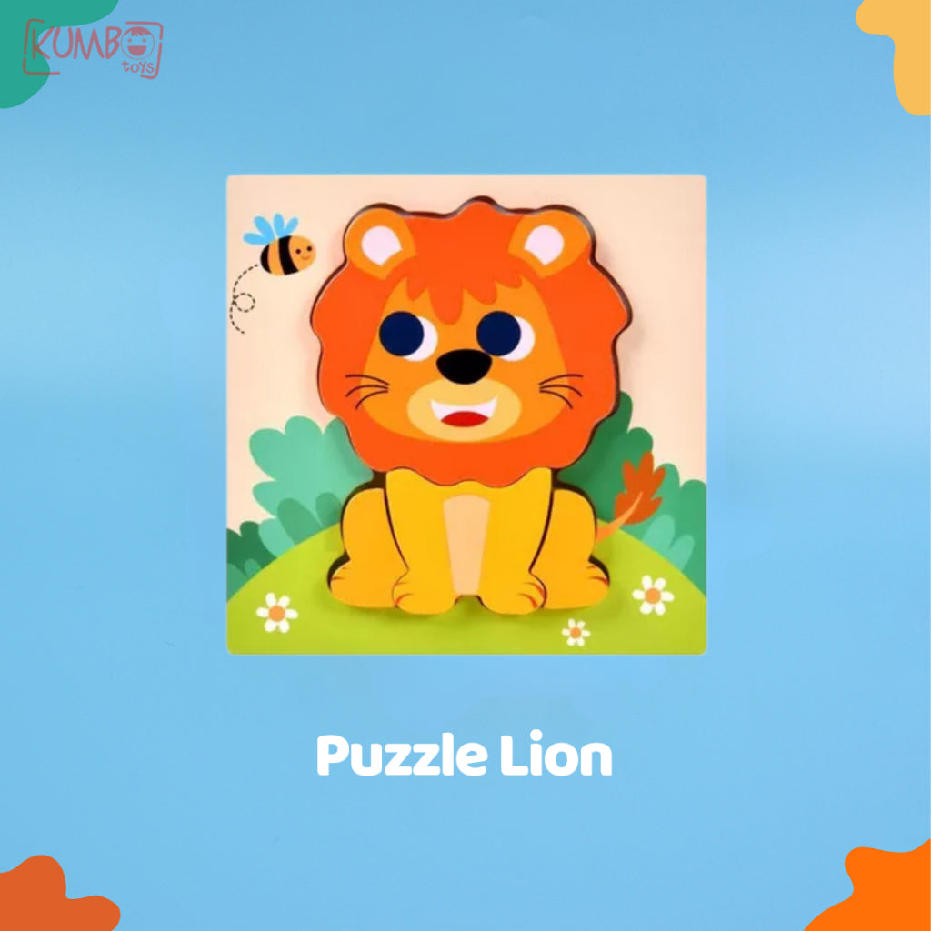 Mainan Edukasi Anak Puzzle Kayu 3D Shape Animal Aneka Bentuk Warna