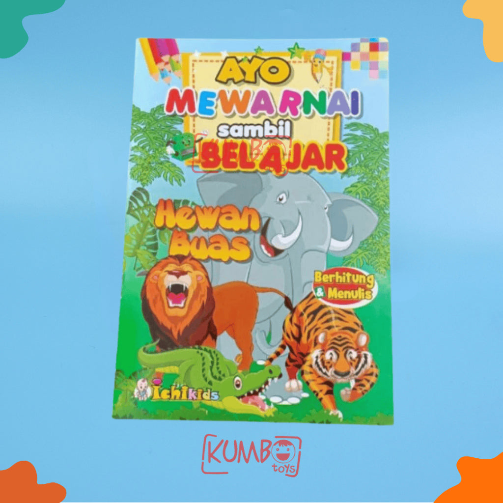 Buku Edukasi Mewarnai Berhitung dan Menulis Anak TK / Paud Karakter A5