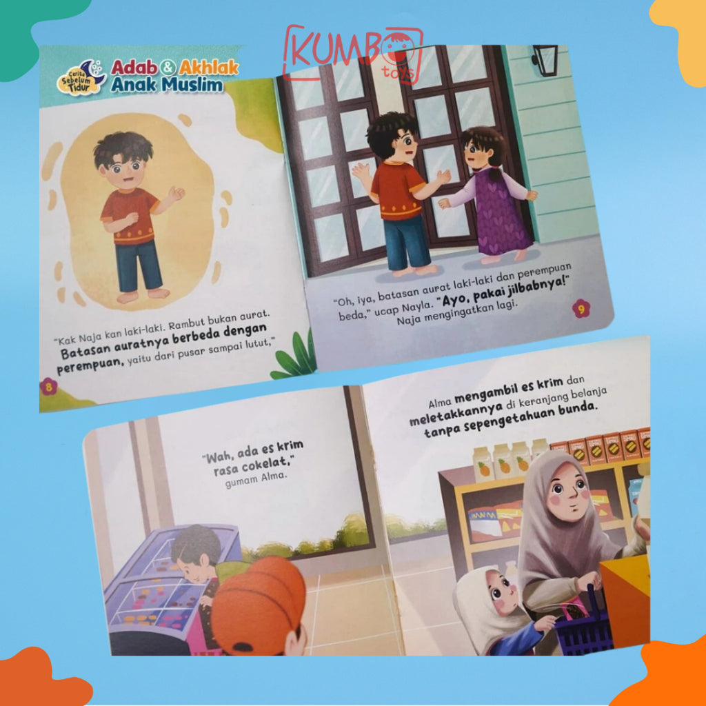 Buku Cerita Adab dan Akhlak Anak Muslim Disertai Read Aloud Story Book Islami Bergambar Serial Cerita Sebelum Tidur Dengan Ayat dan Hadist Pilihan