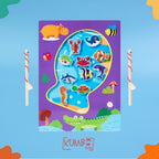 Mainan Edukasi Anak Pancing Ikan Papan Karakter