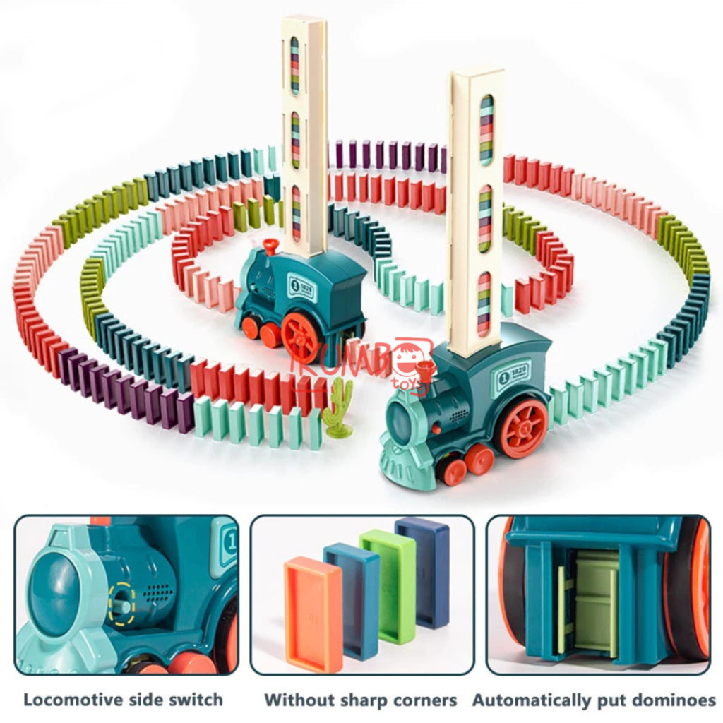 Mainan Edukasi Anak Domino Electric Train Susun Domino Kereta Otomatis