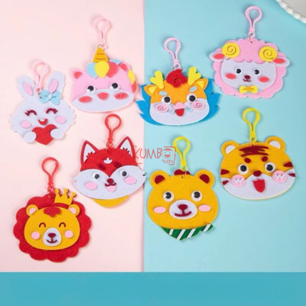 Mainan Edukasi Anak Gantungan Flanel 2D Karakter Hewan Lucu Craft Prakarya Kerajinan Tangan
