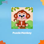 Mainan Edukasi Anak Puzzle Kayu 3D Shape Animal Aneka Bentuk Warna
