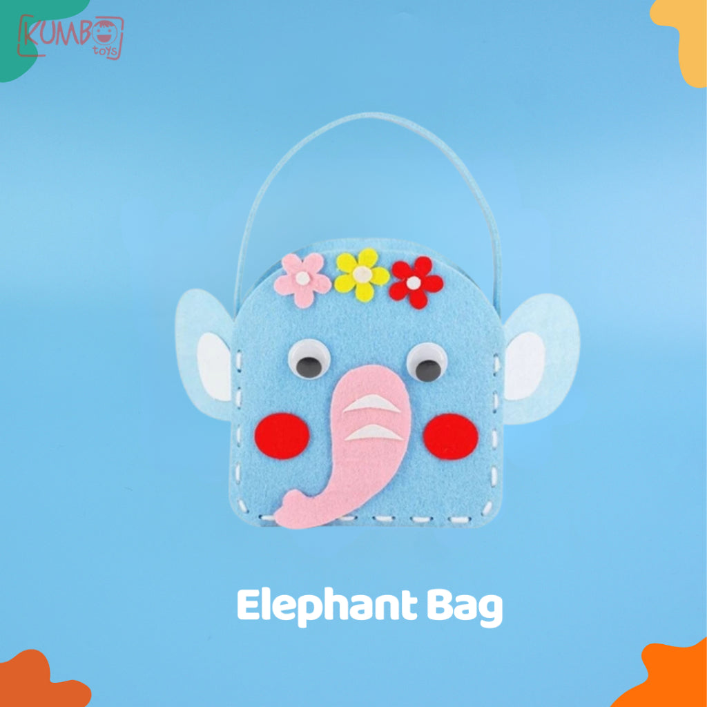 Mainan Edukasi Anak Tas Flanel Anak Montessori DIY Flanel HandBag Menjahit Handcraft Craft karakter