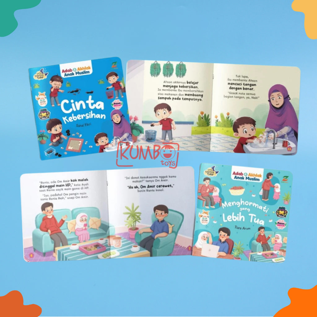 Buku Cerita Adab dan Akhlak Anak Muslim Disertai Read Aloud Story Book Islami Bergambar Serial Cerita Sebelum Tidur Dengan Ayat dan Hadist Pilihan