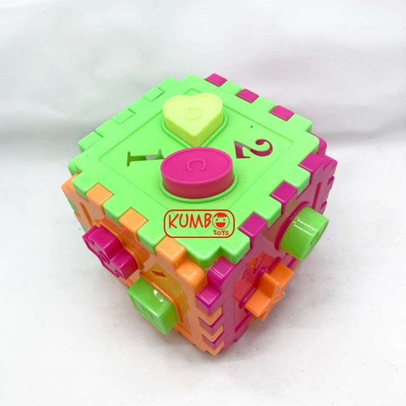 Mainan Edukasi Puzzle Kubus Bola Putar Warna Warni