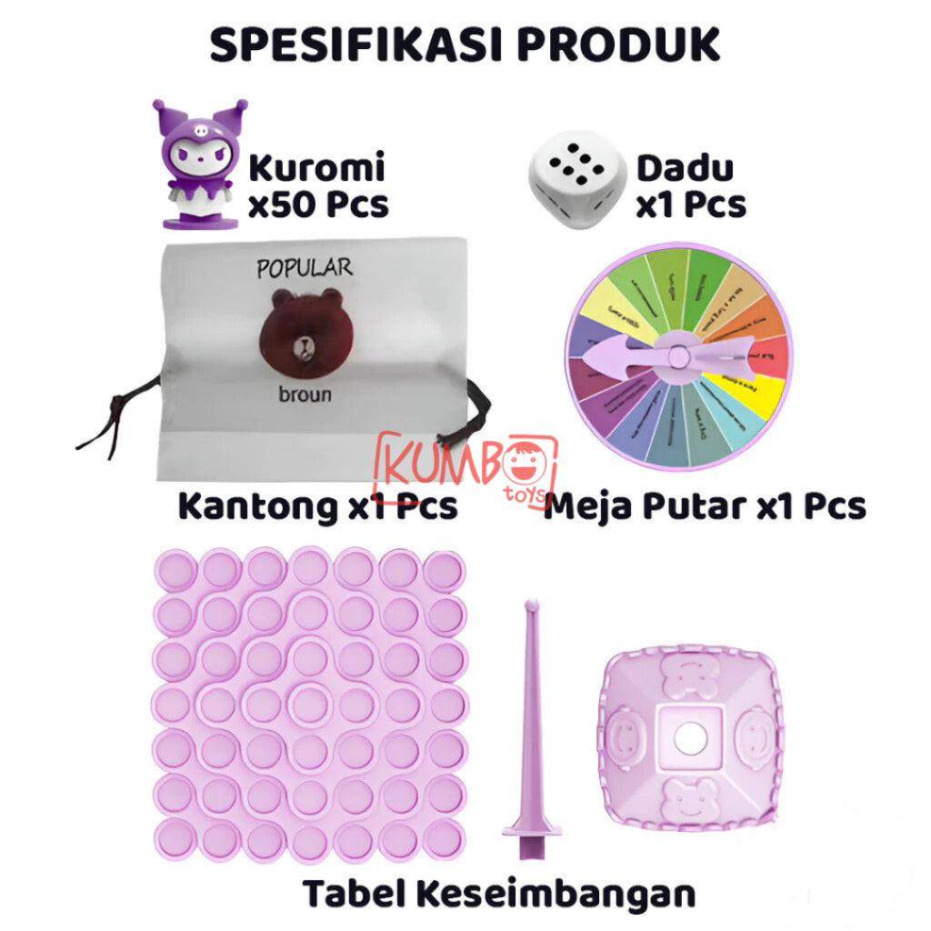 Mainan Edukasi Anak Balancing Board Kuromi Games Tree Permainan Keseimbangan Karakter Sanrio
