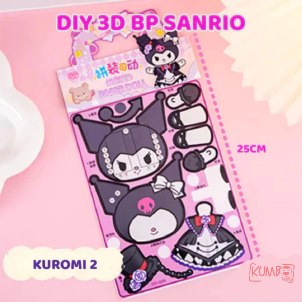 Mainan Edukasi Anak DIY BP Paper Doll Karakter Sanrio Cinnamarol Kuromi BP 3D