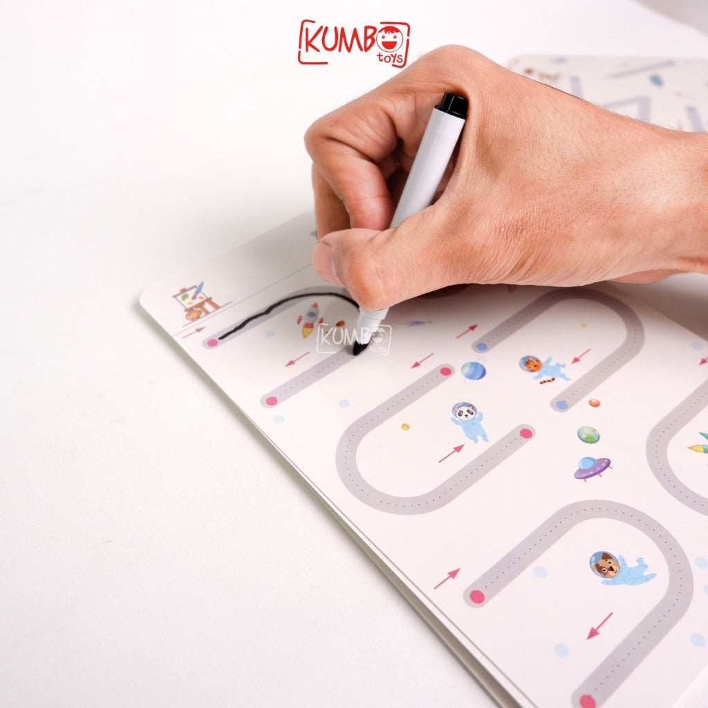 Buku Edukasi Anak Tracing Book Wipe And Clean Reuseable Worksheet