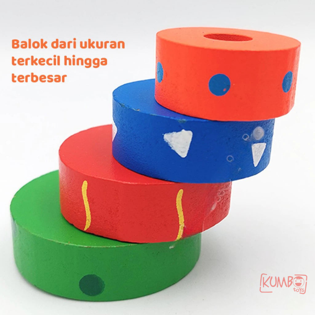 Mainan Edukasi Anak Mobil Kayu Tarik Motif Hewan Basic Pull Along Car Shape Animal