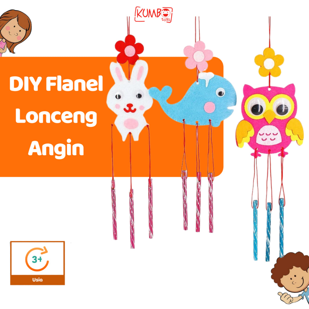Mainan Edukasi Anak DIY Gantungan Flanel Felt Lonceng Angin Genta Wind Chime Craft Prakarya Kerajinan Tangan
