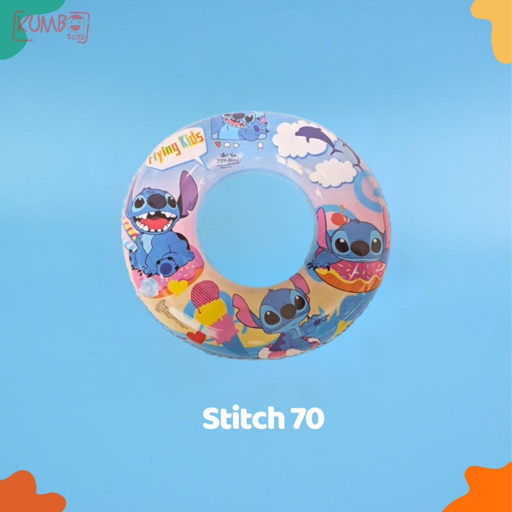 Ban Renang Anak Karakter Lucu 60 & 70 CM Swim Ring PVC Sanrio Stitch
