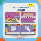 Buku Edukasi Mewarnai Bahasa Indonesia Inggris FullColour Anak TK / Paud Karakter A5