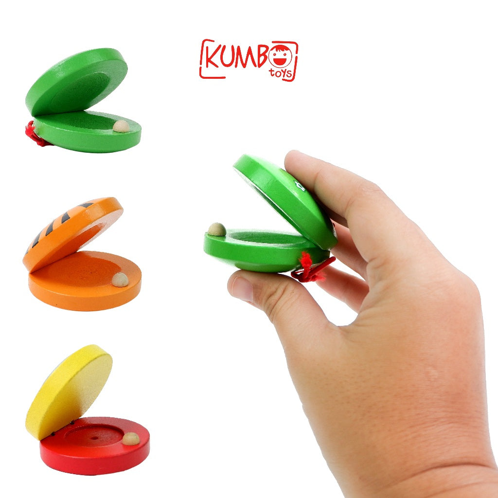 Mainan Edukasi Alat Musik Kayu Anak Castanet / Alat Musik Wooden Clappers