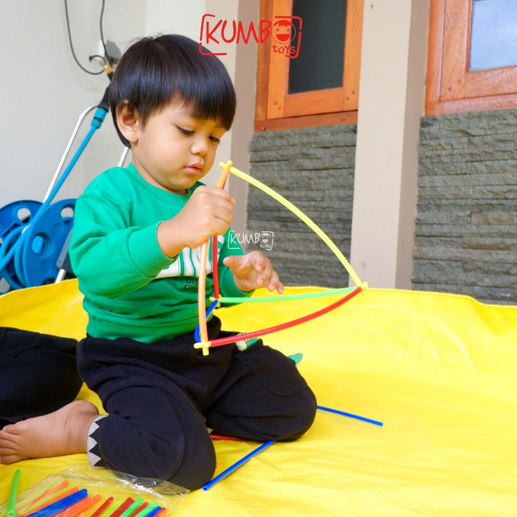 Mainan anak Puzzle Sedotan DIY Magic Straw