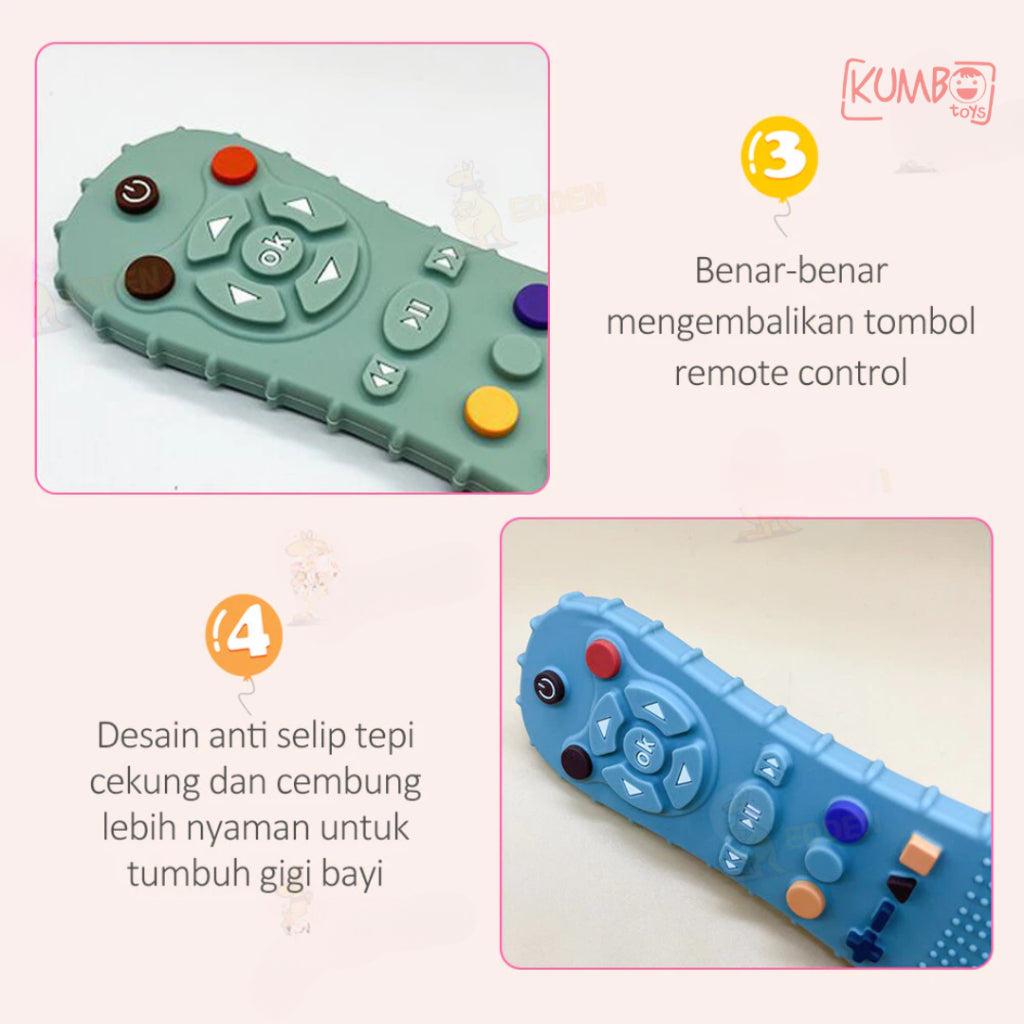 Mainan Gigitan Teether Bayi Silicone Bentuk Remote Bear Polos Teether