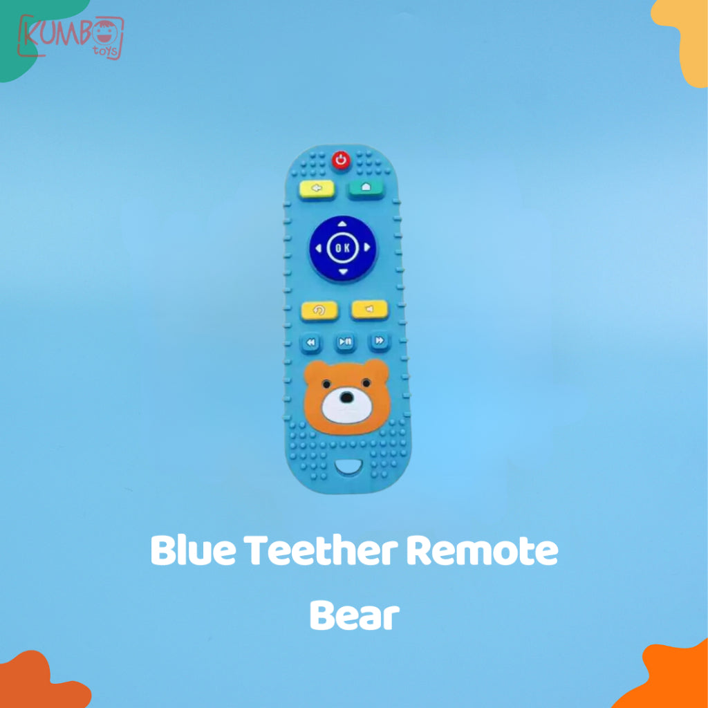 Mainan Gigitan Teether Bayi Silicone Bentuk Remote Bear Polos Teether