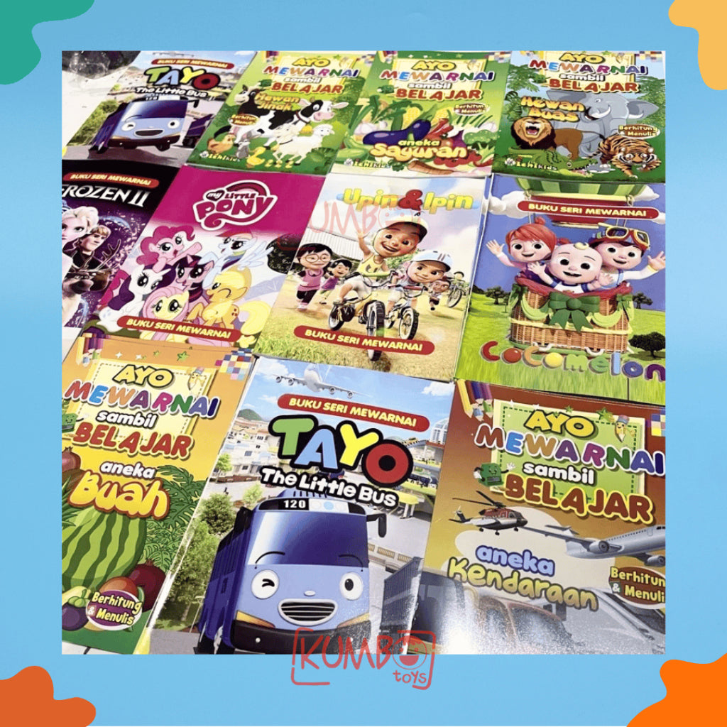 Buku Edukasi Mewarnai Berhitung dan Menulis Anak TK / Paud Karakter A5