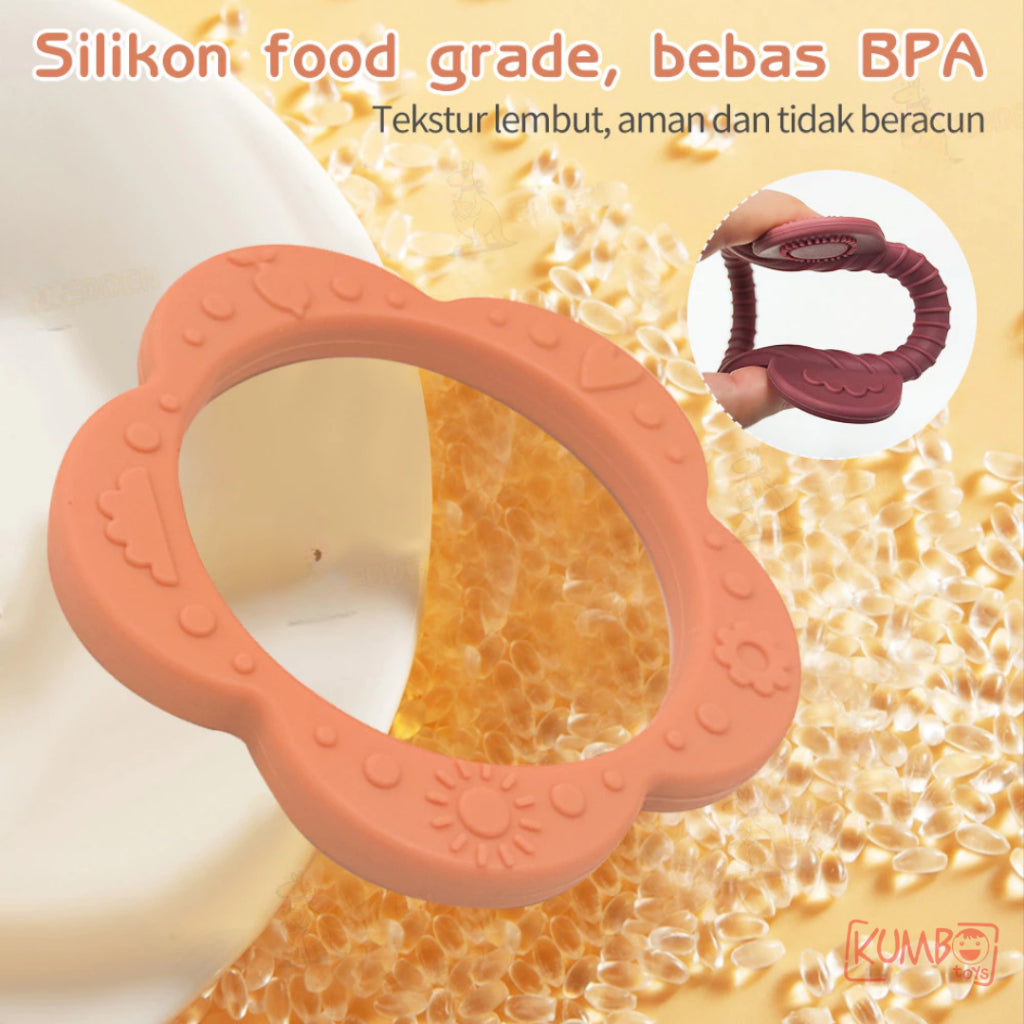 Mainan Gigitan Bayi Teether Bentuk Gelang Teether Silikon