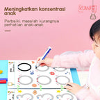 Mainan Edukasi Anak Book Stroke Line Dot To Dot Buku Belajar Menulis Reuseable Magic Workbook Activity