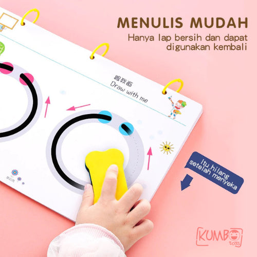 Mainan Edukasi Anak Book Stroke Line Dot To Dot Buku Belajar Menulis Reuseable Magic Workbook Activity