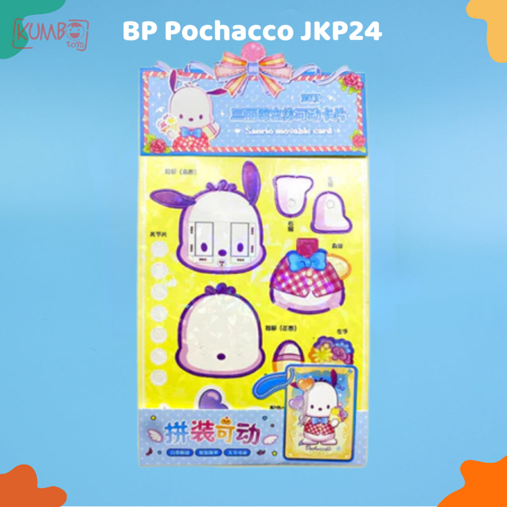 Mainan Edukasi Anak DIY BP 3D Karakter Sanrio Hologram Movable Card