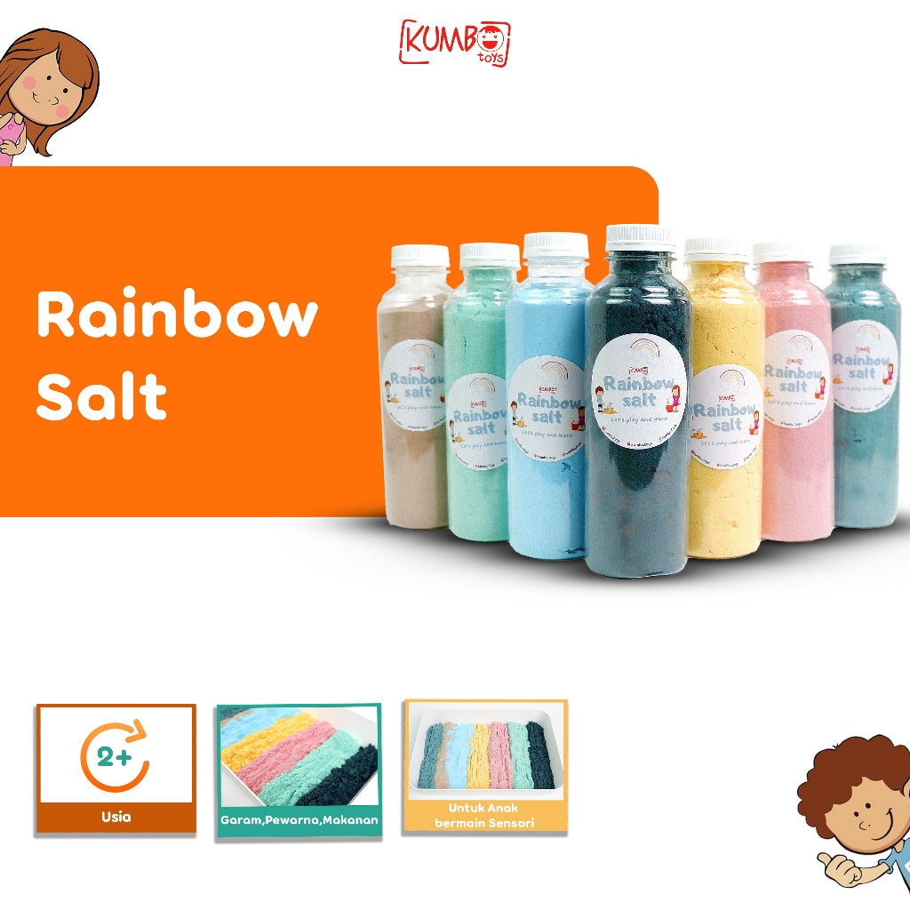 Mainan Edukasi Anak Sensory Rainbow Salt Pasir Garam Warna Warni Sensori Play Sensory Bin Filler