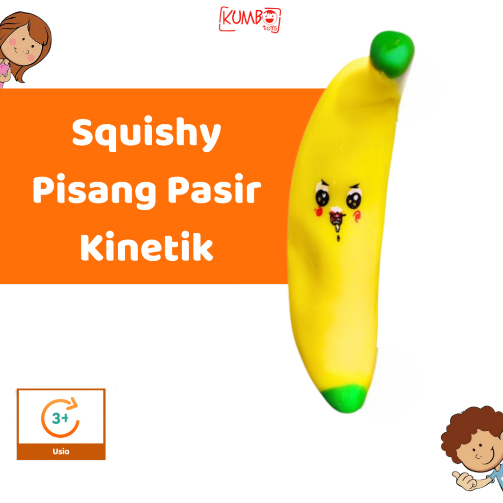 Mainan Edukasi Anak Squishy Pisang Pasir Kinetik