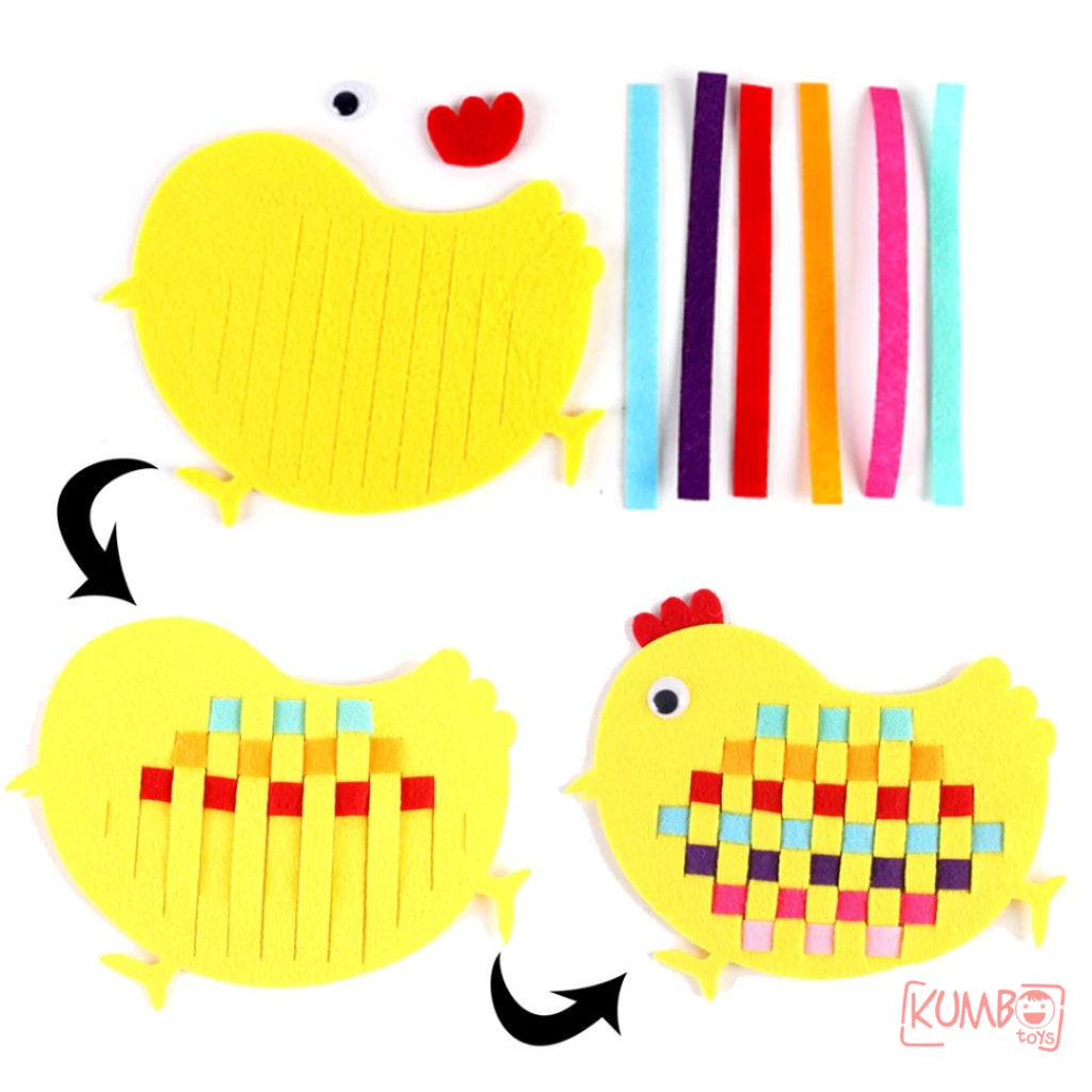 Mainan Edukasi Anak DIY Knitting Flanel Art And Craft Belajar Menganyam EVA Flanel