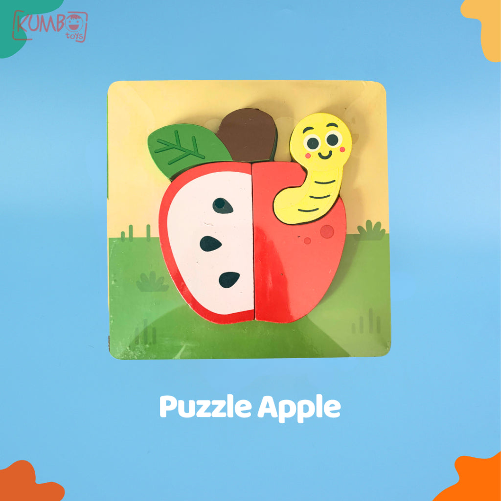 Mainan Edukasi Anak Puzzle Kayu 3D Shape Animal Aneka Bentuk Warna