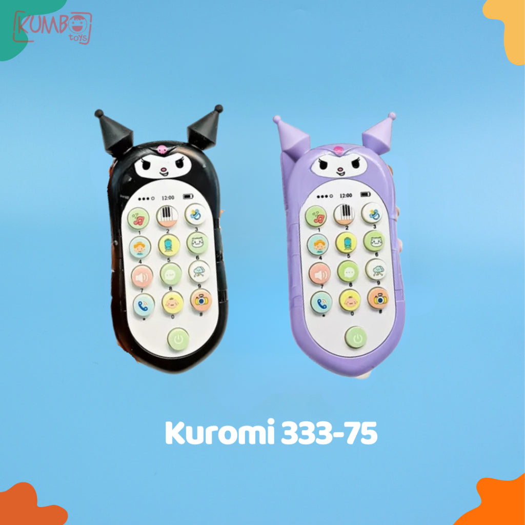 Mainan Anak Bayi Mobile Phone Puzzle Baby Music Handphone Karakter Stitch Kuromi HP Musik