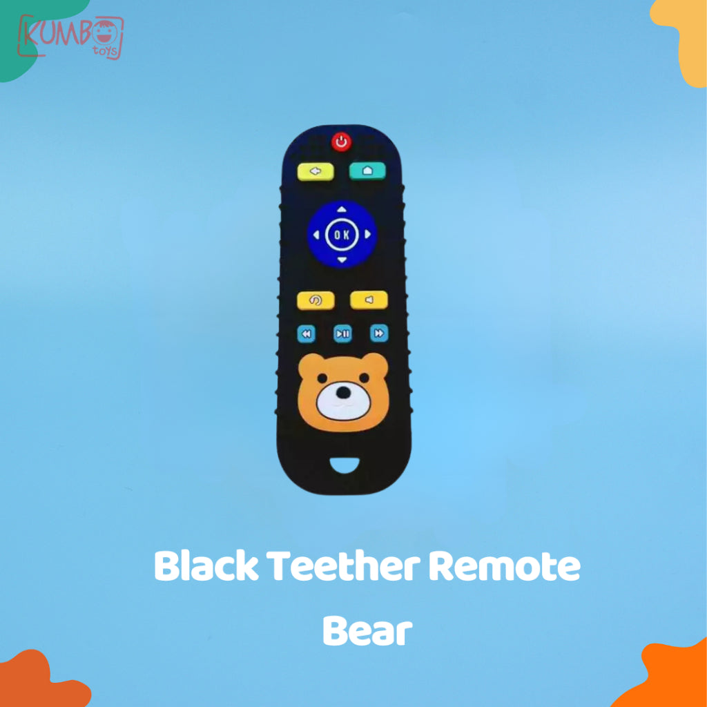 Mainan Gigitan Teether Bayi Silicone Bentuk Remote Bear Polos Teether