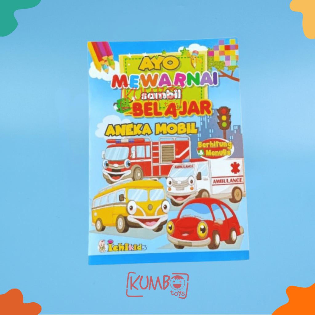 Buku Edukasi Mewarnai Berhitung dan Menulis Anak TK / Paud Karakter A5