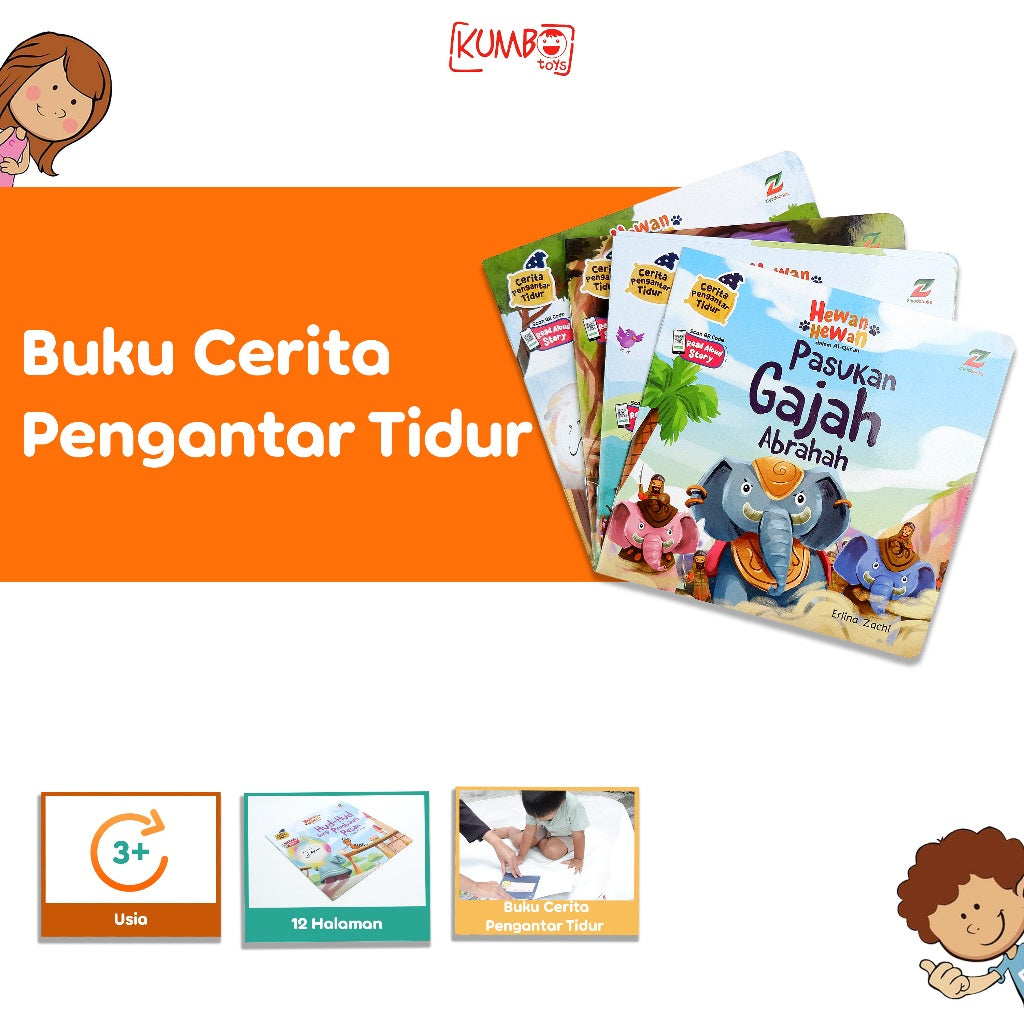 Buku Cerita Pengantar Tidur Hewan Hewan Dalam Al-Qur'an Story Book Islami Bergambar Hewan