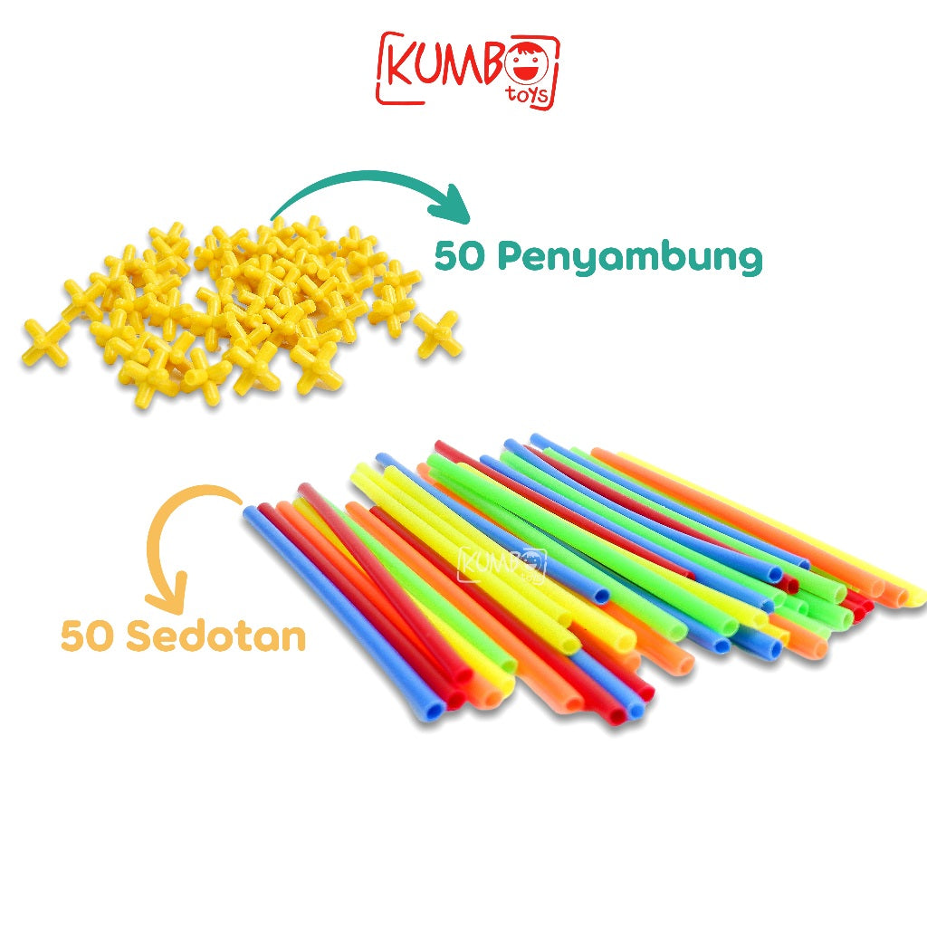 Mainan anak Puzzle Sedotan DIY Magic Straw