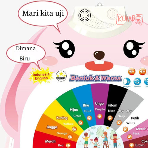 Poster Suara Mainan Edukasi Bahasa Indonesia Inggris Poster Dinding Mengenal Hewan Huruf Abjad Hijaiyah