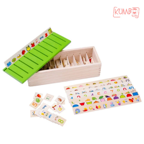 Mainan Edukasi Anak Knowledge Classification Box Kotak Klasifikasi Sortir Bentuk Warna Hewan Buah