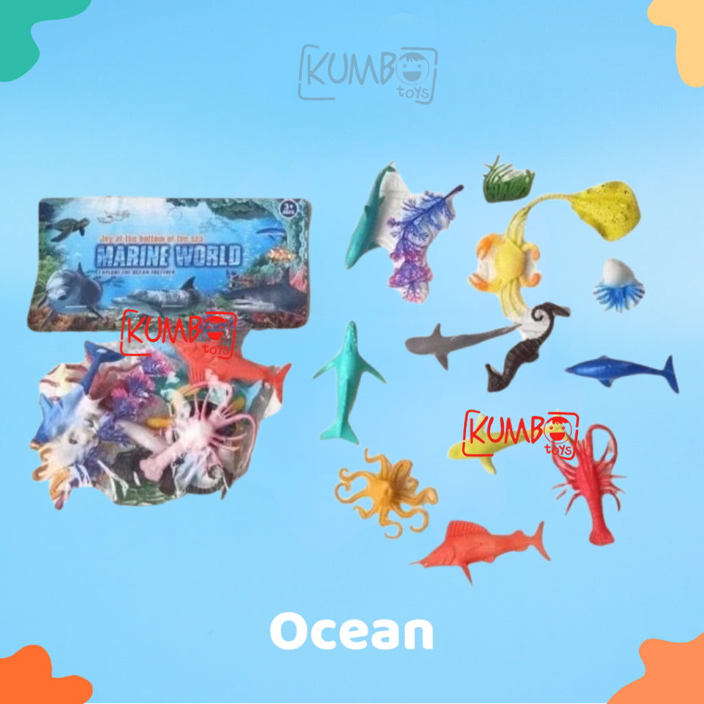 Mainan Edukasi Anak Hewan Karet Miniatur Binatang Diaroma Bentuk Hewan Isi 12 Pcs Figure Wild Animal Dinosaurus Farm Ocean Set