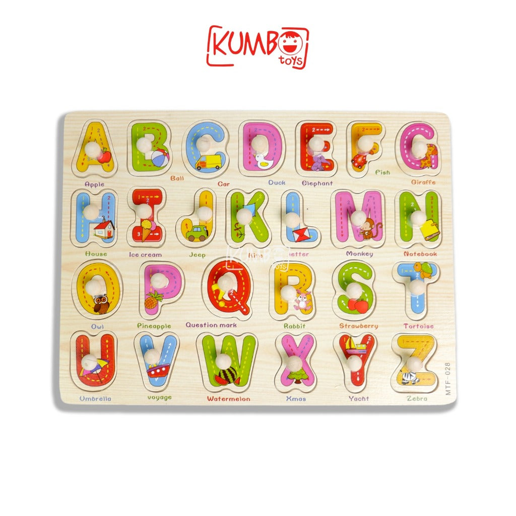 Mainan Edukasi Anak Puzzle Kayu Knob