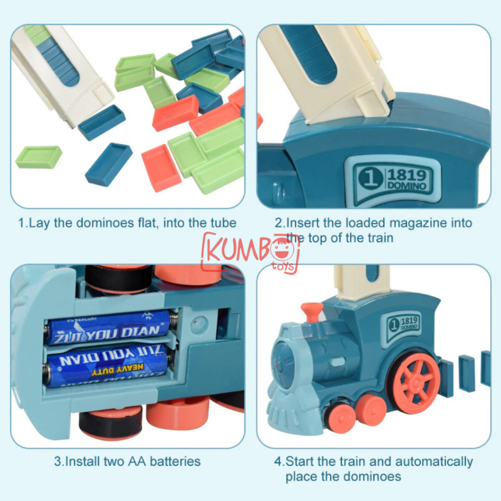 Mainan Edukasi Anak Domino Electric Train Susun Domino Kereta Otomatis