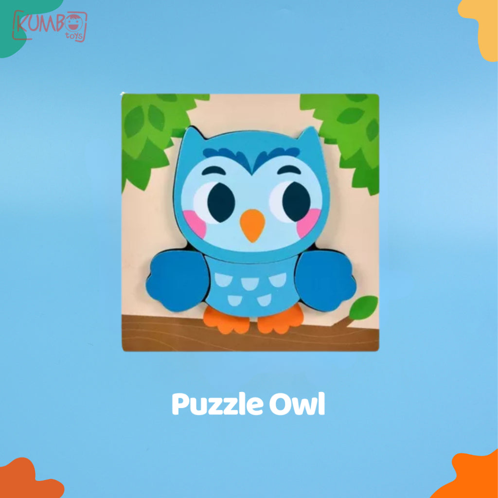 Mainan Edukasi Anak Puzzle Kayu 3D Shape Animal Aneka Bentuk Warna