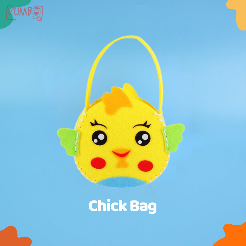 Mainan Edukasi Anak Tas Flanel Anak Montessori DIY Flanel HandBag Menjahit Handcraft Craft karakter