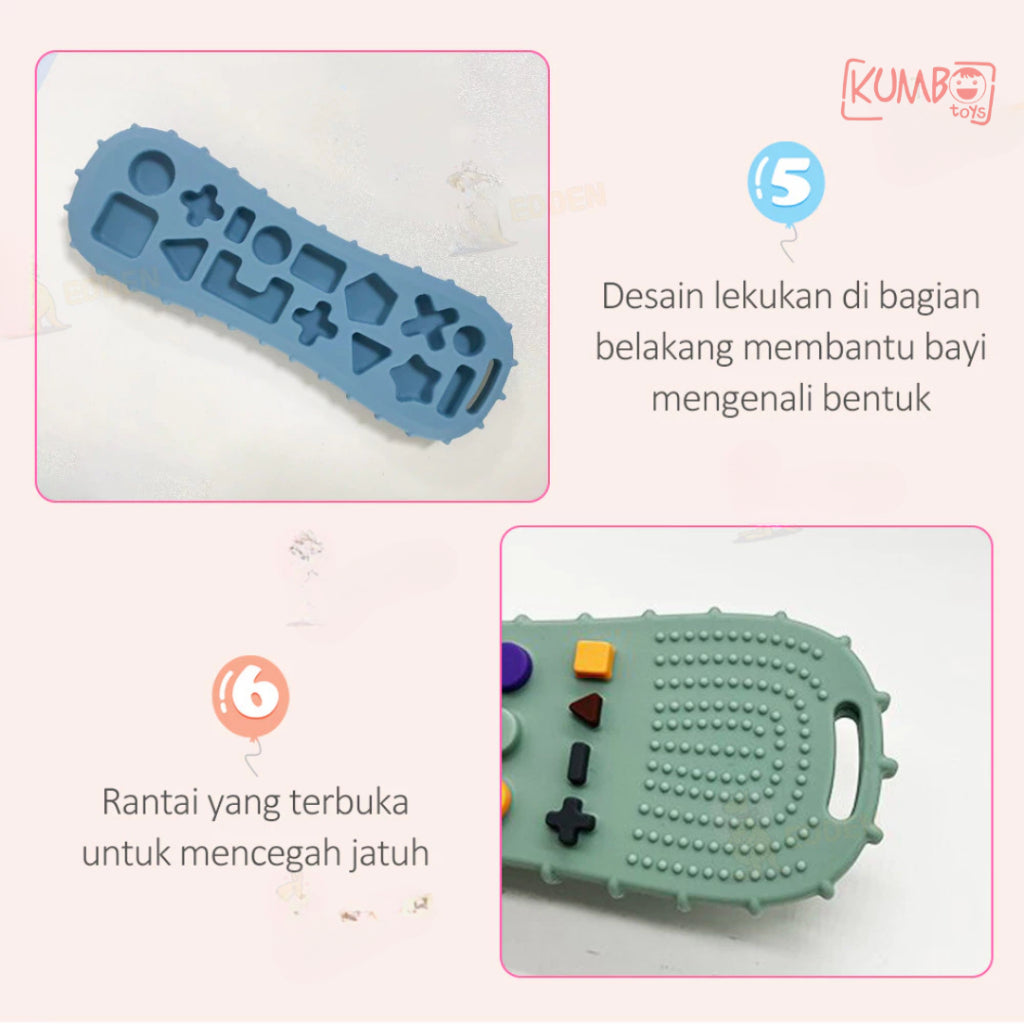 Mainan Gigitan Teether Bayi Silicone Bentuk Remote Bear Polos Teether