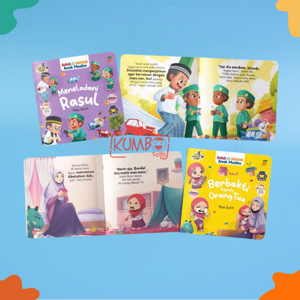 Buku Cerita Adab dan Akhlak Anak Muslim Disertai Read Aloud Story Book Islami Bergambar Serial Cerita Sebelum Tidur Dengan Ayat dan Hadist Pilihan