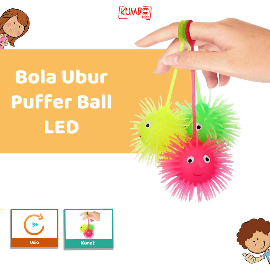 Mainan Edukasi Anak Bola Ubur LED Puffer Ball Ubur Ubur Nyala