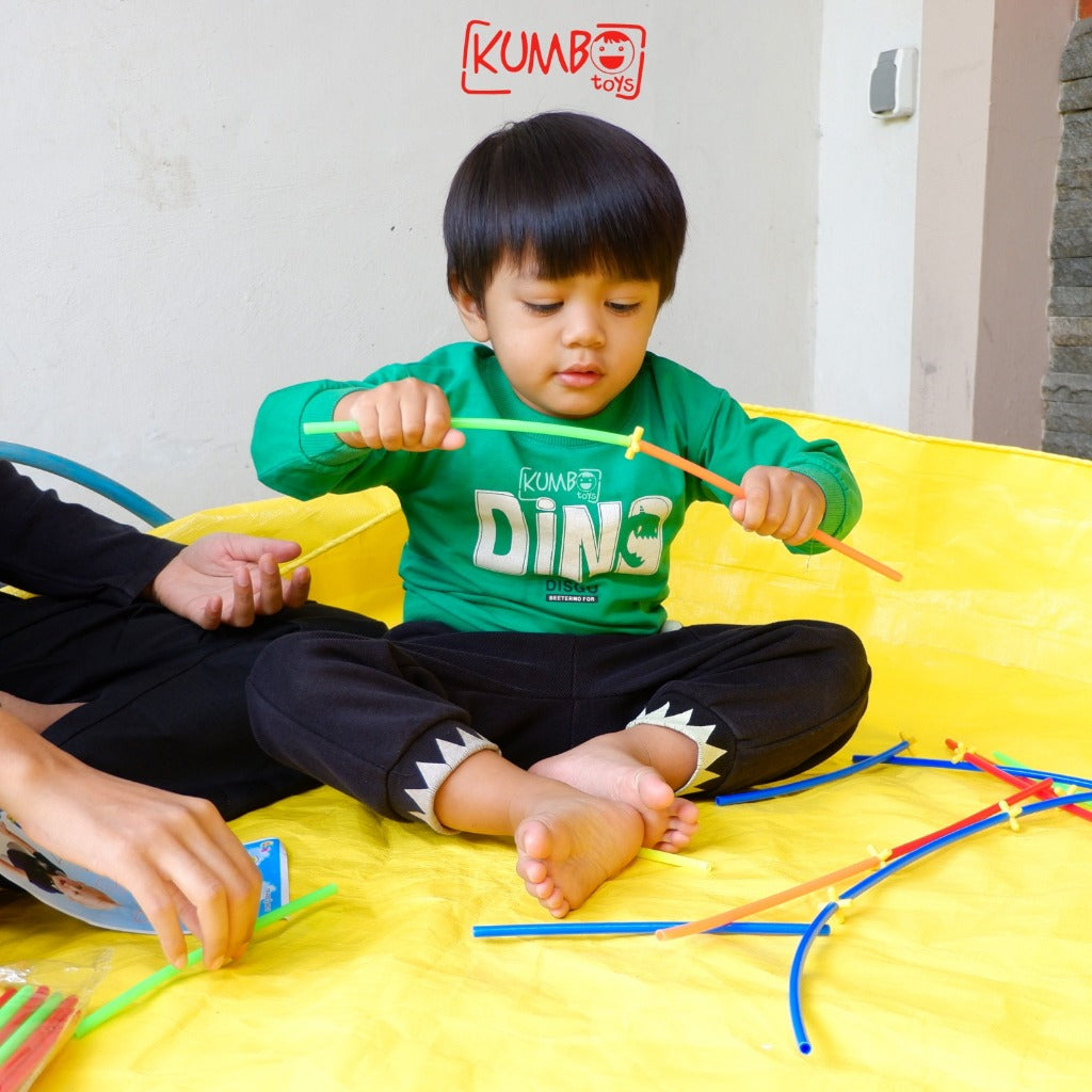 Mainan anak Puzzle Sedotan DIY Magic Straw