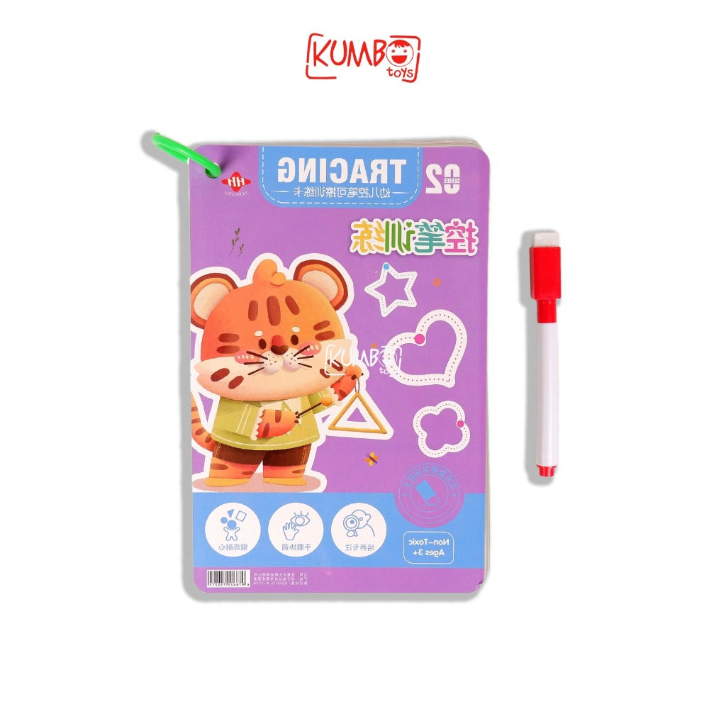 Buku Edukasi Anak Tracing Book Wipe And Clean Reuseable Worksheet