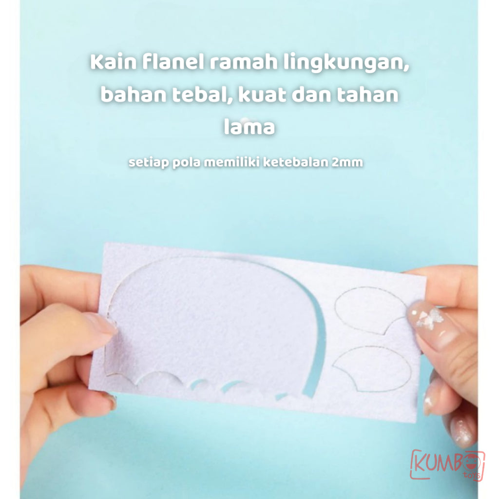 Mainan Edukasi Anak Gantungan Flanel 2D Karakter Hewan Lucu Craft Prakarya Kerajinan Tangan