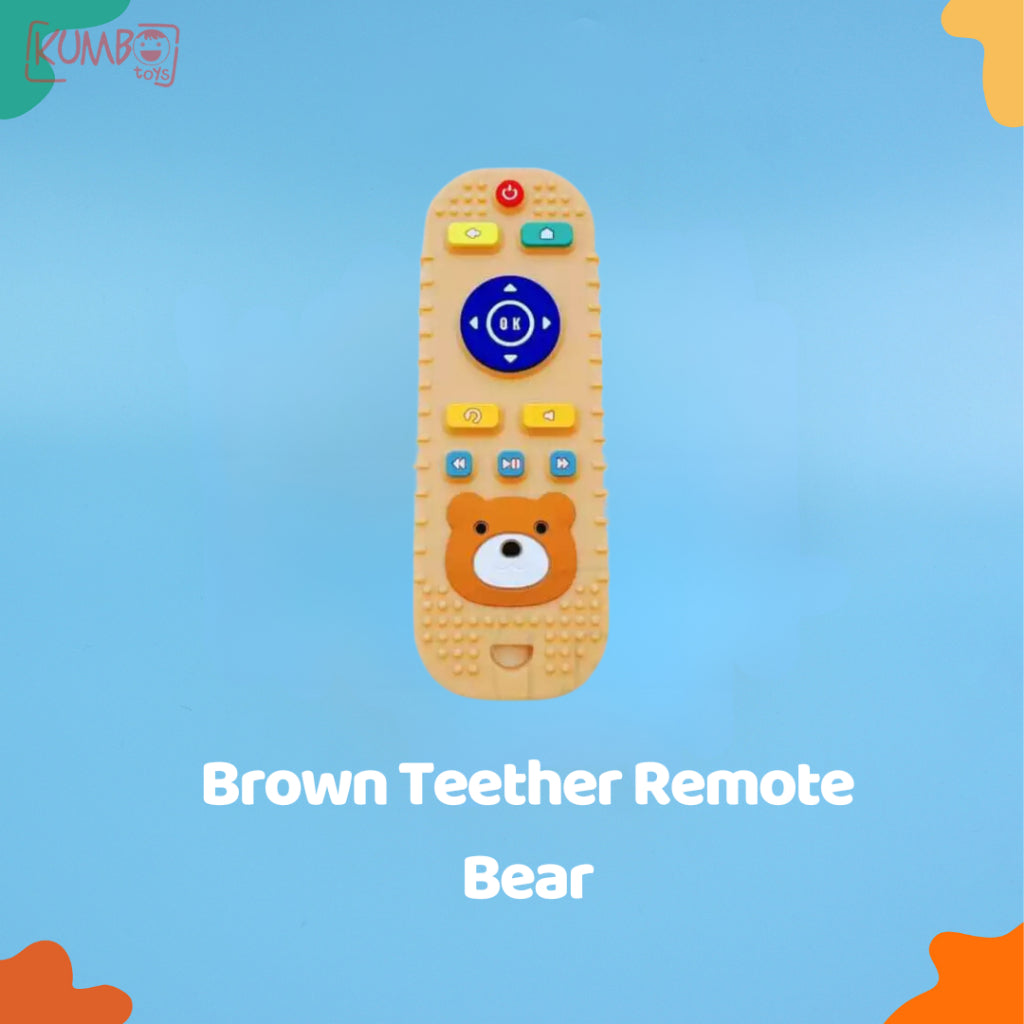 Mainan Gigitan Teether Bayi Silicone Bentuk Remote Bear Polos Teether